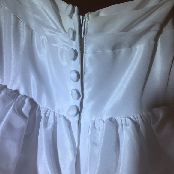 Wtoo beautiful White Gown size 2 extra long Debutante/Wedding/Quinceañera - Picture 7 of 13